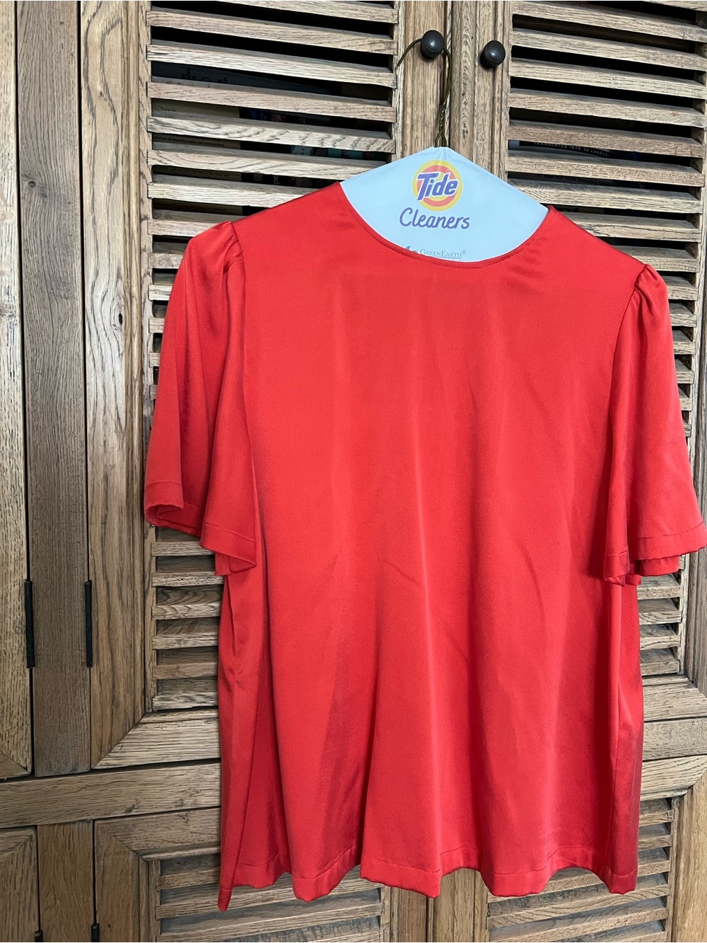 Sezane Bright Red Short Sleeve Women's Blouse Size 34